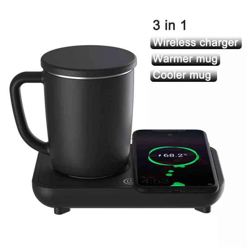 3 In 1 Wireless Mobile Phone Charger Temperature Control Coffee Mug