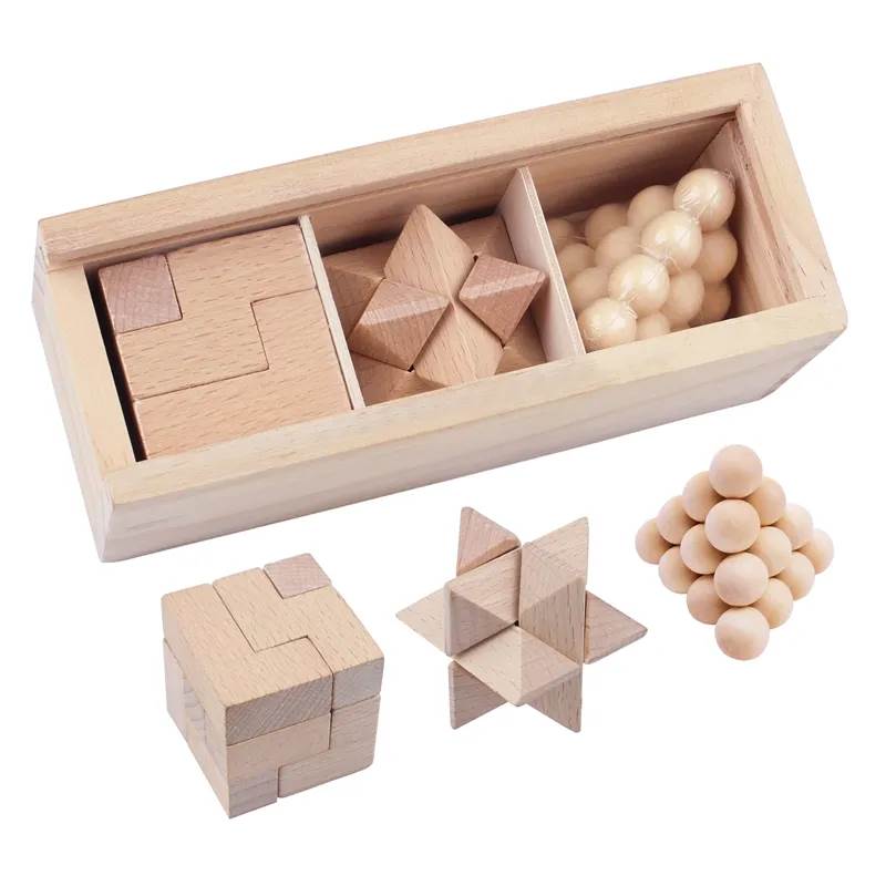 Brain Teaser Puzzle with Wooden Box