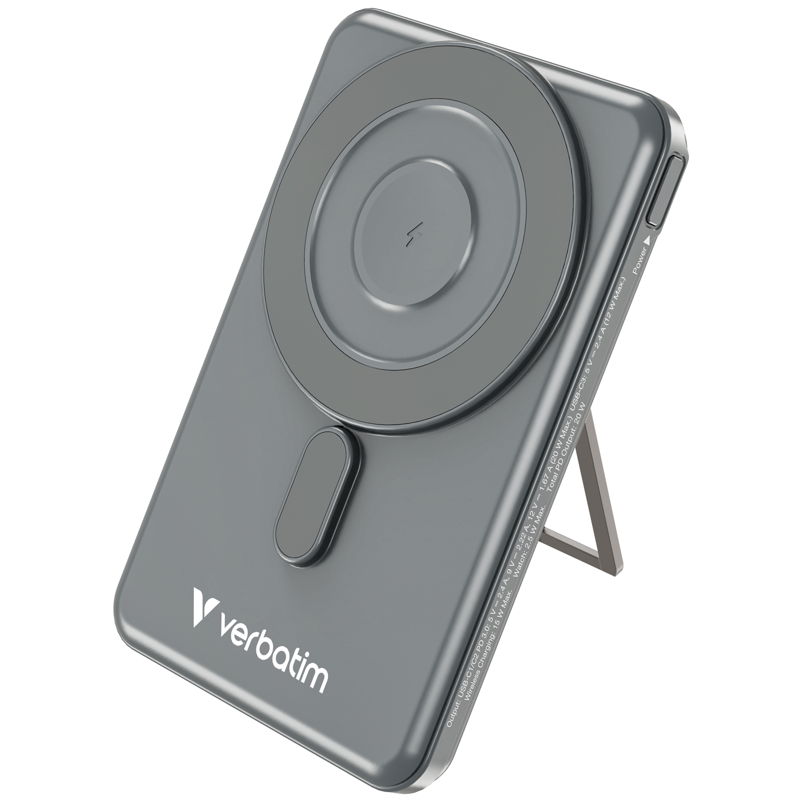 Verbatim 5-in-1 Charge &lsquo;n&rsquo; Go 5000/10000mAh Magnetic Wireless Power Bank (CCC cert)
