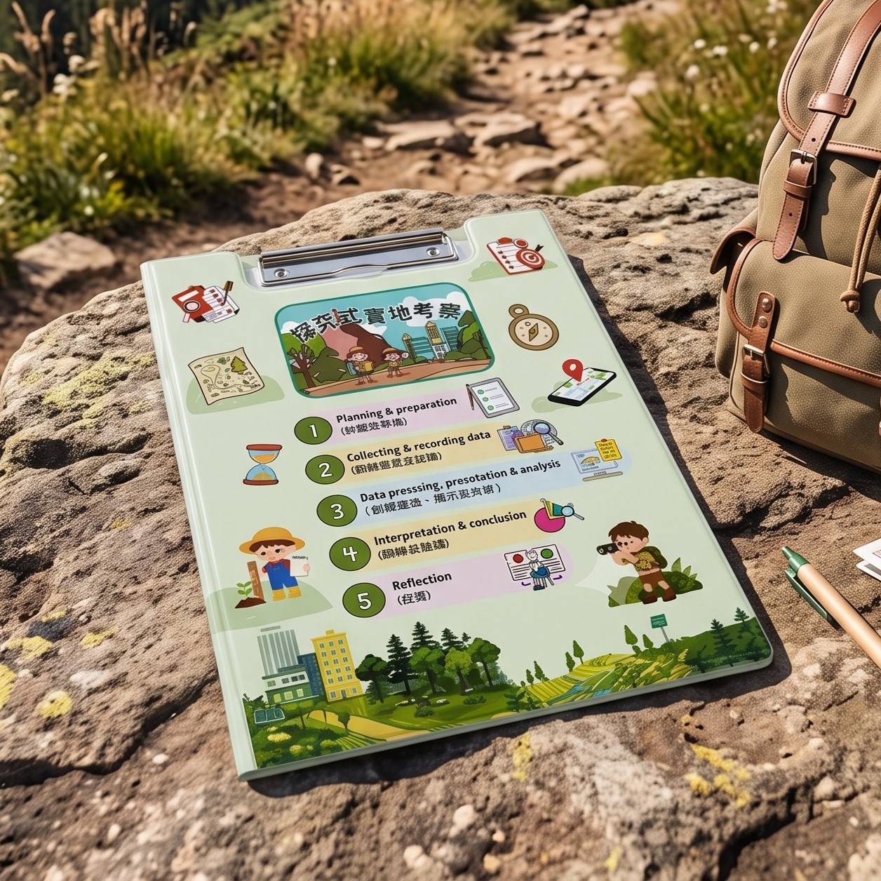 Clipboard with compass